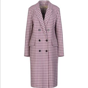 BURBERRY Checked Cotton-blend Coat In Burgundy